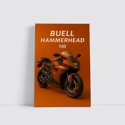 Buell Hammerhead Motorcycle Orange Bold Background