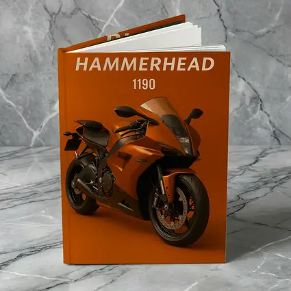Buell Hammerhead Motorcycle Orange Bold Background