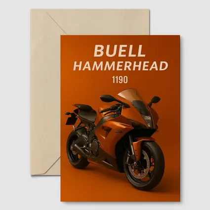 Buell Hammerhead Motorcycle Orange Bold Background
