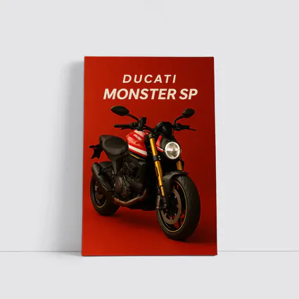 Ducati Monster SP Motorcycle Red Background