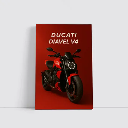 Ducati Diavel V4 Motorcycle Red Background