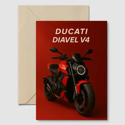 Ducati Diavel V4 Motorcycle Red Background