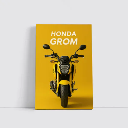 Honda Grom Yellow Motorcycle Front View