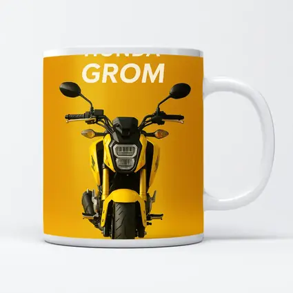 Honda Grom Yellow Motorcycle Front View