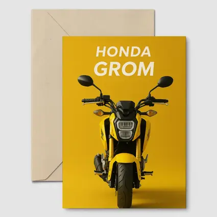 Honda Grom Yellow Motorcycle Front View