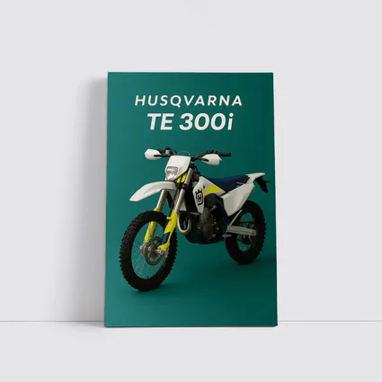 Husqvarna TE 300i Dirt Bike Teal Background