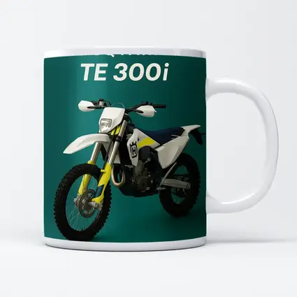 Husqvarna TE 300i Dirt Bike Teal Background