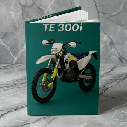 Husqvarna TE 300i Dirt Bike Teal Background