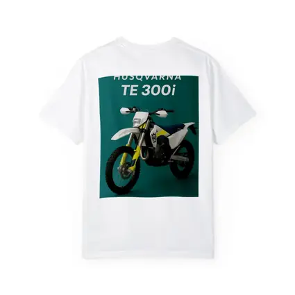 Husqvarna TE 300i Dirt Bike Teal Background