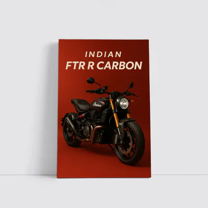 Indian FTR R Carbon Motorcycle Red Background