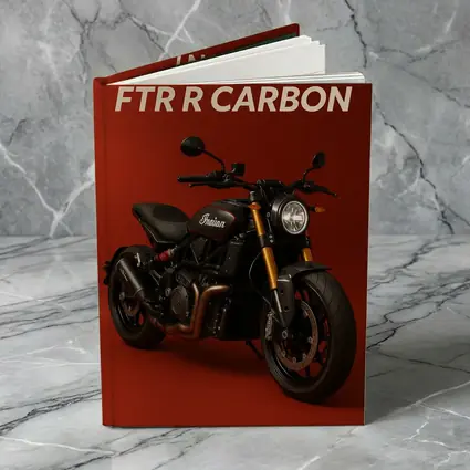 Indian FTR R Carbon Motorcycle Red Background