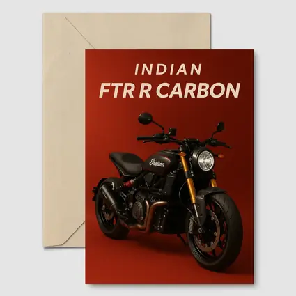 Indian FTR R Carbon Motorcycle Red Background