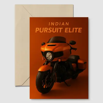 Indian Pursuit Elite Motorcycle Orange Background
