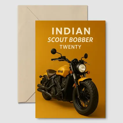 Indian Scout Bobber Twenty Yellow Background