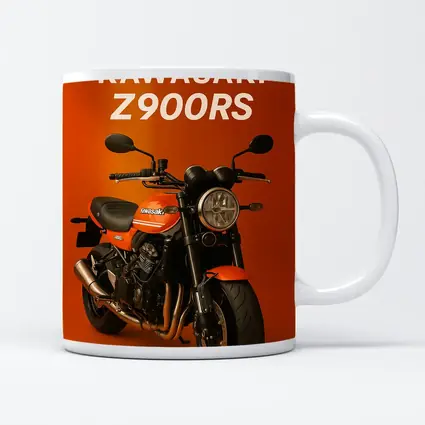 Kawasaki Z900RS Retro Motorcycle Orange Background