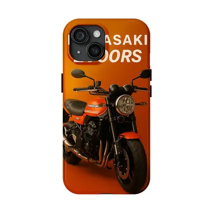 Kawasaki Z900RS Retro Motorcycle Orange Background