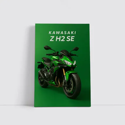 Kawasaki Z H2 SE Green Background Art