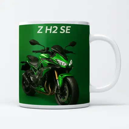Kawasaki Z H2 SE Green Background Art