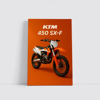 KTM 450 SX-F Motocross Bike Orange Background