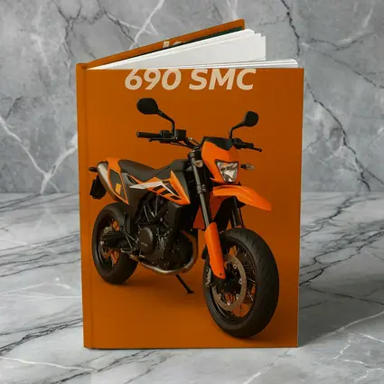 KTM 690 SMC Motorcycle Orange Studio Background