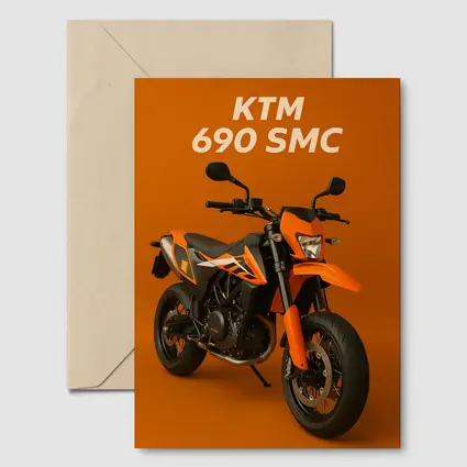KTM 690 SMC Motorcycle Orange Studio Background