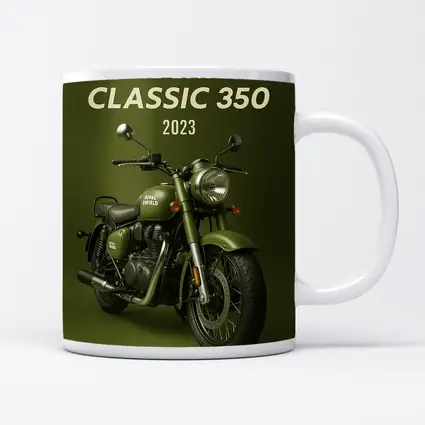 Royal Enfield Classic 350 Motorcycle Green Background