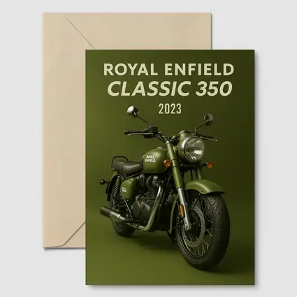 Royal Enfield Classic 350 Motorcycle Green Background