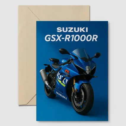 Suzuki GSX-R1000R Sport Bike Blue Background