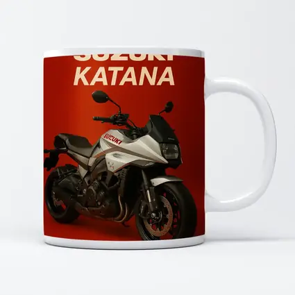 Suzuki Katana Motorcycle on Red Background