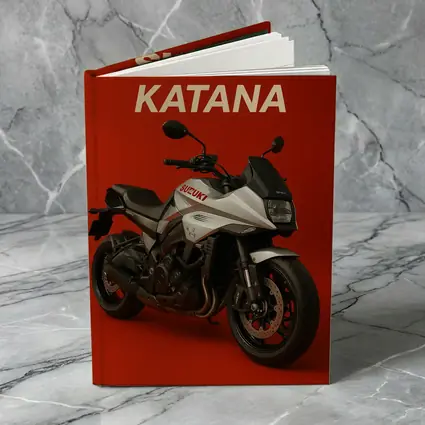 Suzuki Katana Motorcycle on Red Background