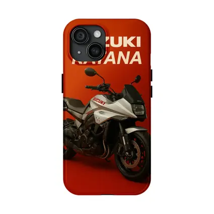 Suzuki Katana Motorcycle on Red Background