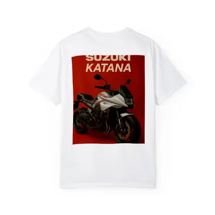 Suzuki Katana Motorcycle on Red Background