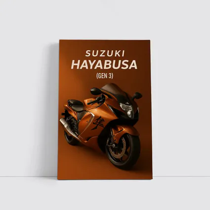 Suzuki Hayabusa Gen Three Orange Motorcycle Art