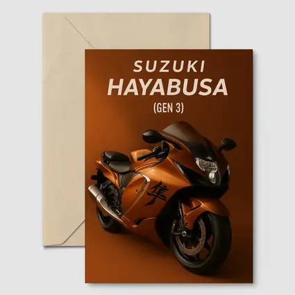 Suzuki Hayabusa Gen Three Orange Motorcycle Art