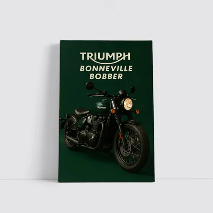 Triumph Bonneville Bobber Deep Green Background