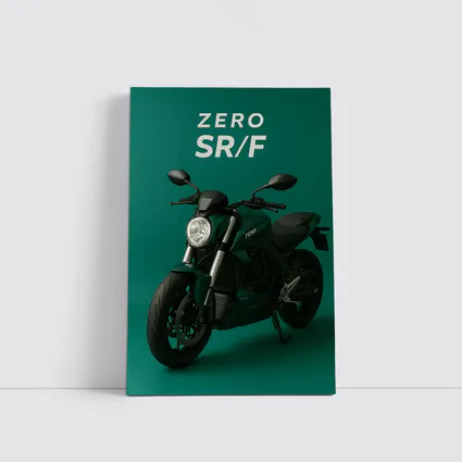 Zero SR F Electric Motorcycle Green Background