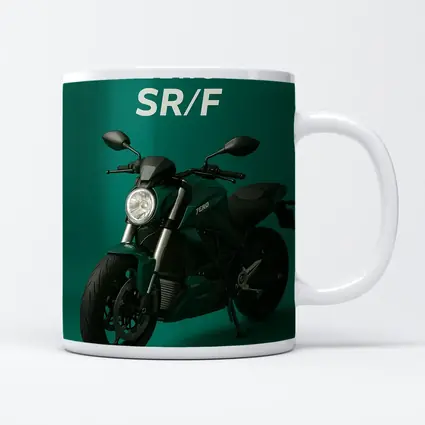 Zero SR F Electric Motorcycle Green Background