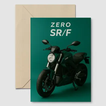 Zero SR F Electric Motorcycle Green Background