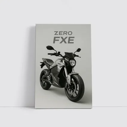 Zero FXE Electric Motorcycle Studio Gray Background