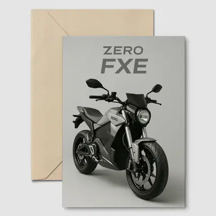 Zero FXE Electric Motorcycle Studio Gray Background