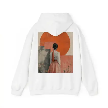 Woman in Orange Sun Japanese Minimal Art