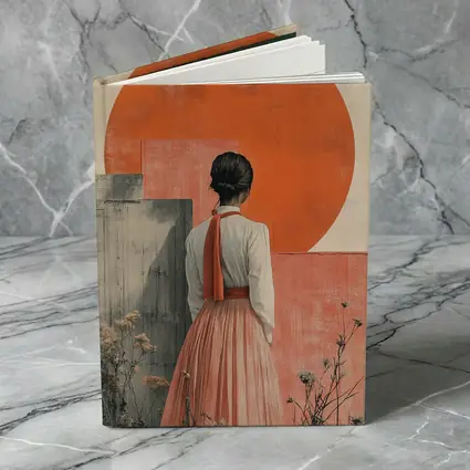 Woman in Orange Sun Japanese Minimal Art