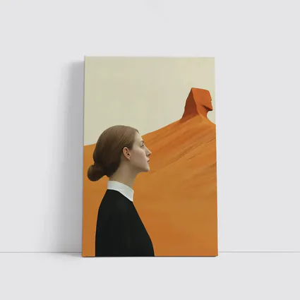 Woman Profile Desert Sphinx Surreal Art
