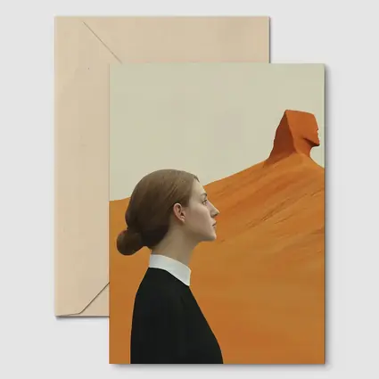 Woman Profile Desert Sphinx Surreal Art
