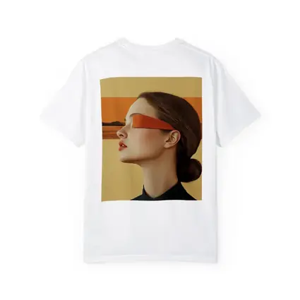 Woman Profile Orange Band Desert Landscape