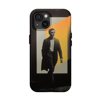 Man in Dark Coat Orange Light Art