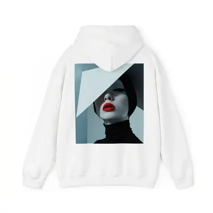 Fashion Portrait Woman Red Lips Black White