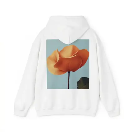 Orange Rose Flower on Light Blue Background