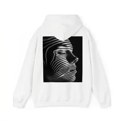 Woman Face Striped Shadow Black White