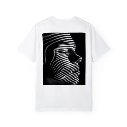 Woman Face Striped Shadow Black White